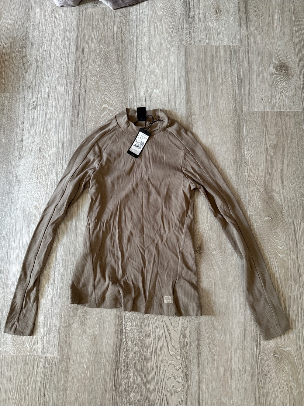 G-Star Slim Rib Mockneck Top in Brindle